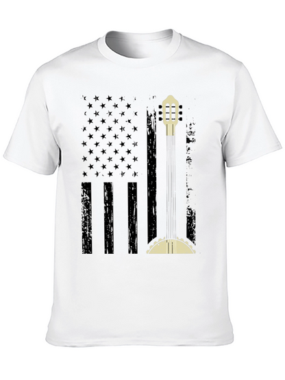 American Flag Guitar & Taco Graphic T-Shirt