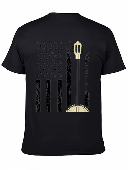 American Flag Guitar & Taco Graphic T-Shirt