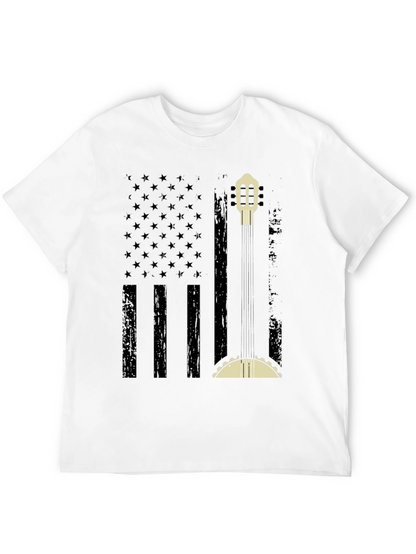 American Flag Guitar & Taco Graphic T-Shirt