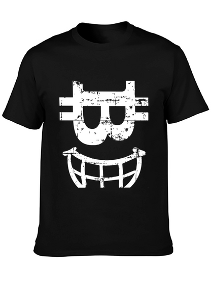 Bitcoin Smile Graphic T-Shirt - Black