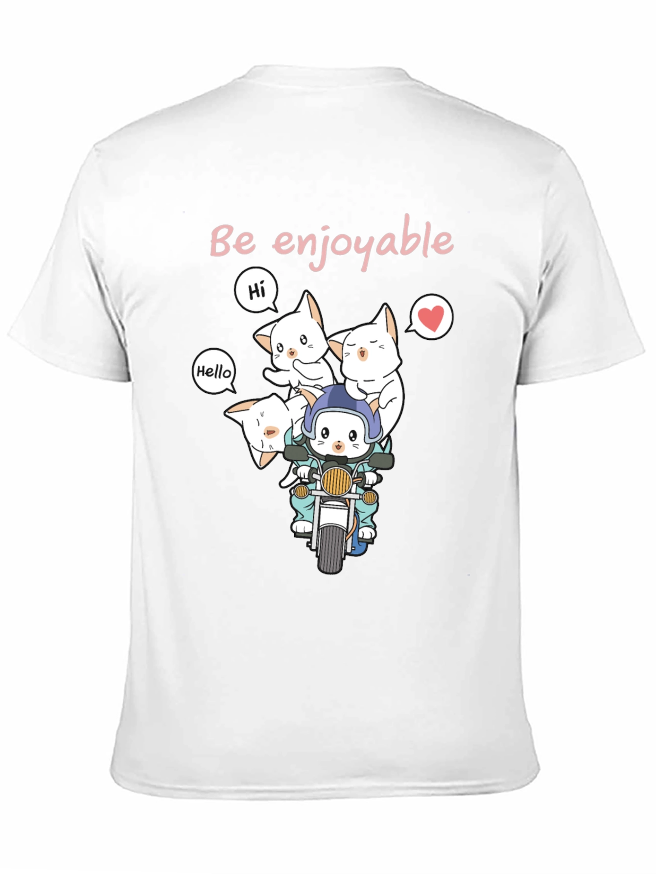 Cute Cats on Motorcycle Graphic T-Shirt