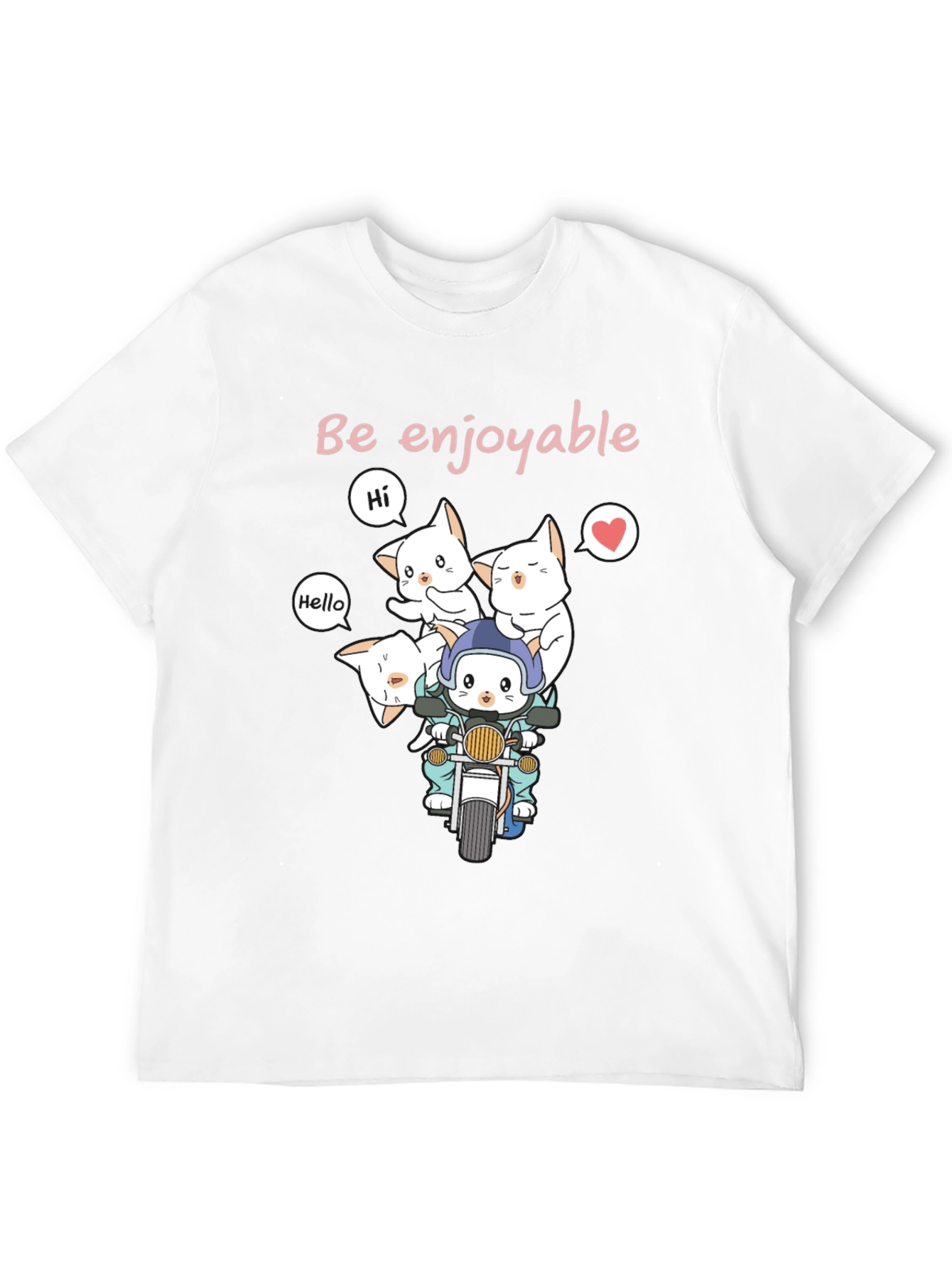Cute Cats on Motorcycle Graphic T-Shirt