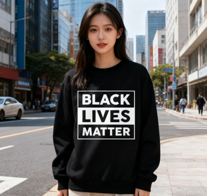 Black Lives Matter Bold Statement Crewneck Hoodie