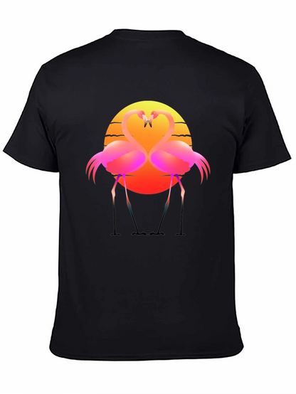 Flamingo Sunset Graphic Tee - Tropical Vibes