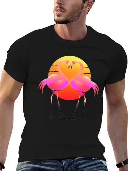 Flamingo Sunset Graphic Tee - Tropical Vibes