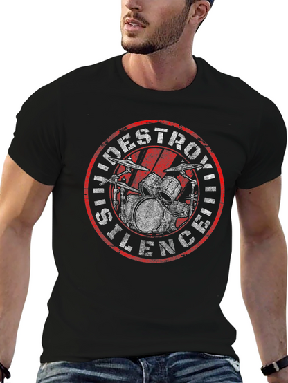 Destroying Silence Drum Kit Graphic T-Shirt