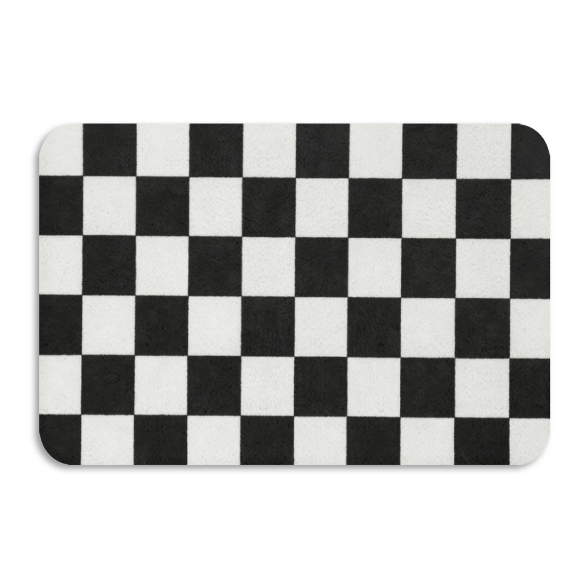 Black White Checkerboard£üClassic Black White Checkerboard Diatomite Mat, Ins Style Quick?Dry Non?Slip Absorbent Bathroom Entry Rug