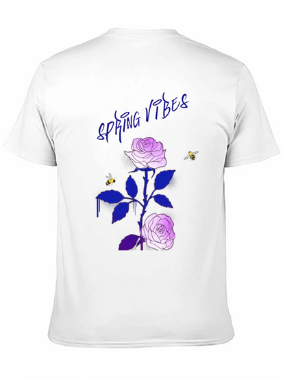 Spring Vibes Rose Graphic T-Shirt