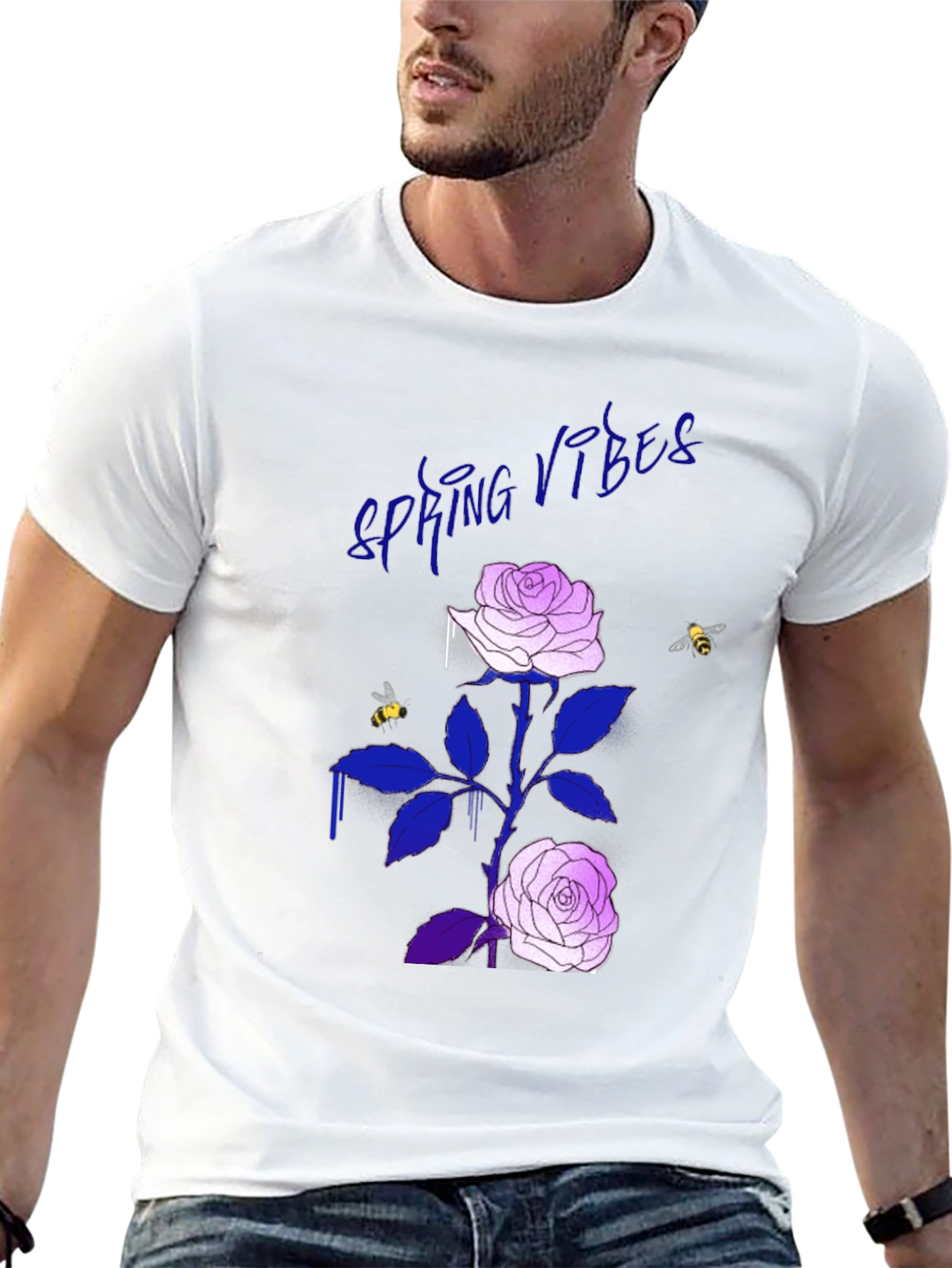 Spring Vibes Rose Graphic T-Shirt
