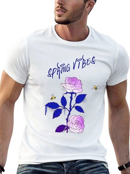 Spring Vibes Rose Graphic T-Shirt