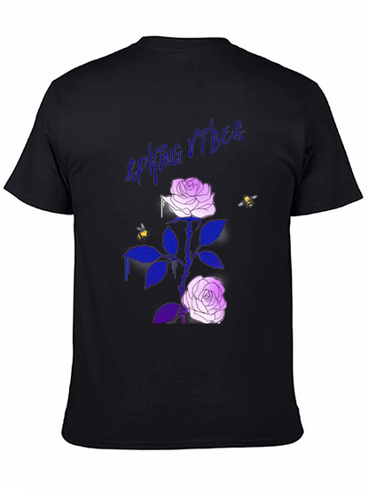 Spring Vibes Rose Graphic T-Shirt