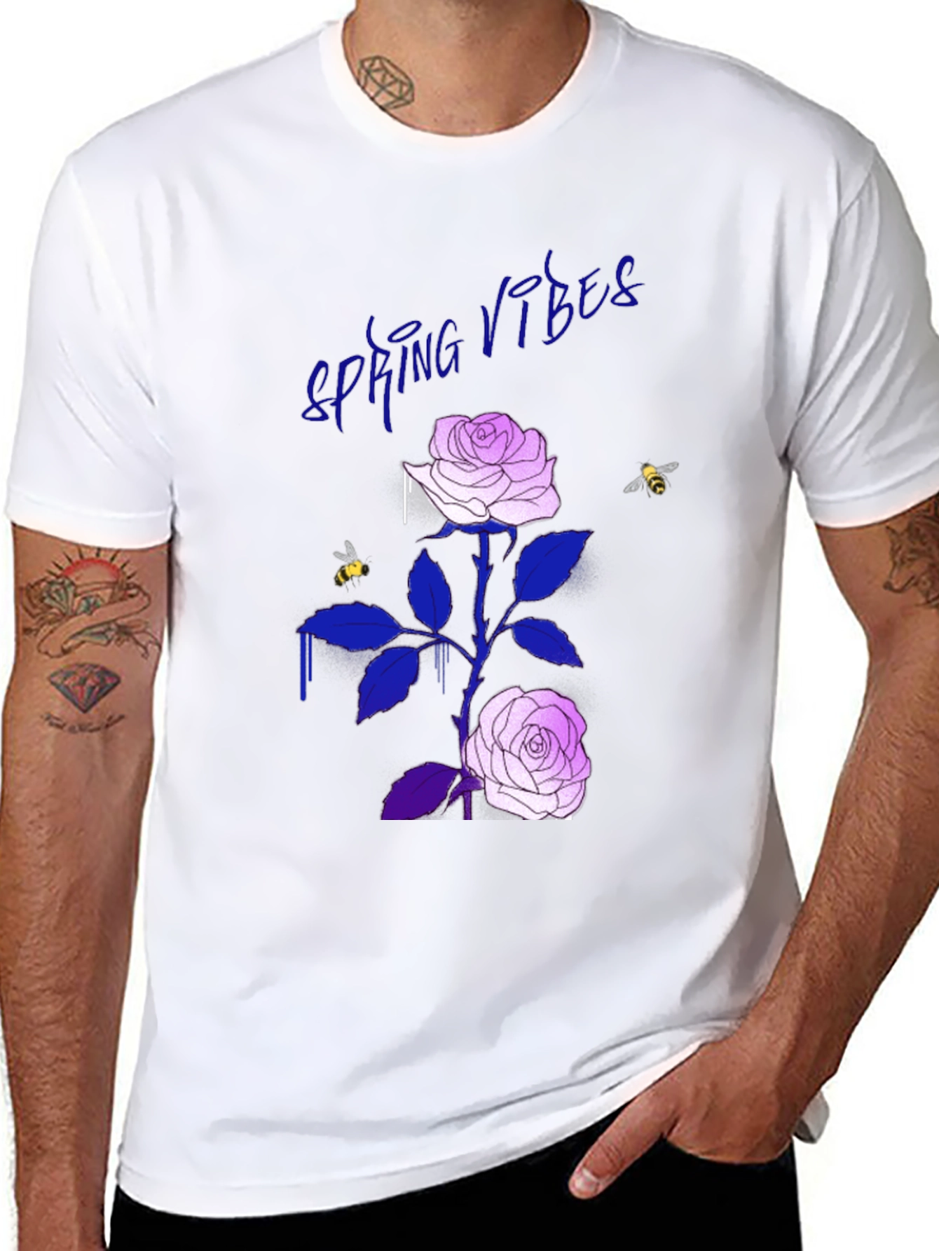 Spring Vibes Rose Graphic T-Shirt