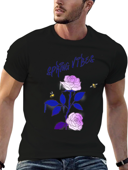 Spring Vibes Rose Graphic T-Shirt