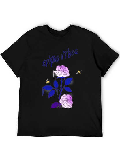 Spring Vibes Rose Graphic T-Shirt