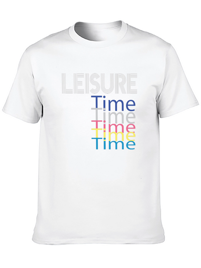 Leisure Time Graphic Tee - Black Cotton Comfort