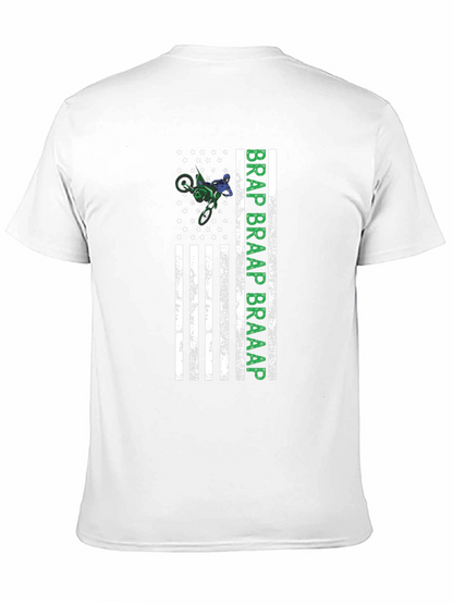 Motocross American Flag Graphic T-Shirt
