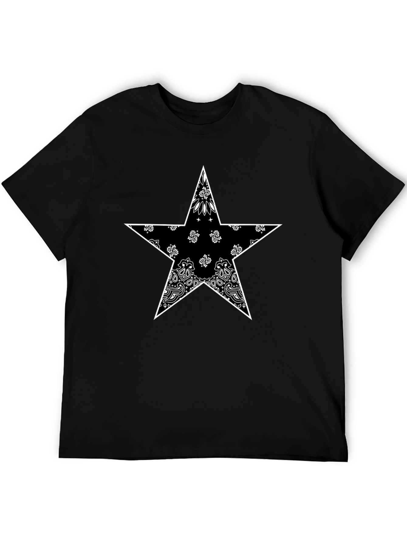 Bandana Star Graphic T-Shirt - Black