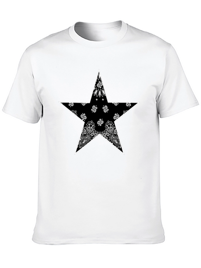 Bandana Star Graphic T-Shirt - Black