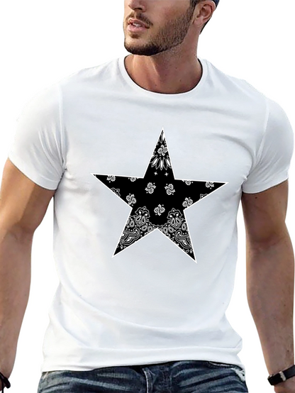 Bandana Star Graphic T-Shirt - Black