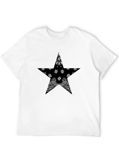 Bandana Star Graphic T-Shirt - Black