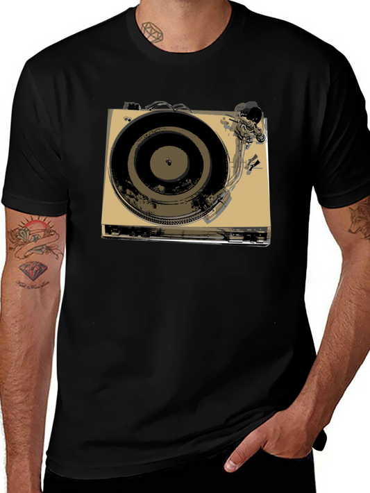 Vintage Turntable Graphic Tee - Retro DJ Style