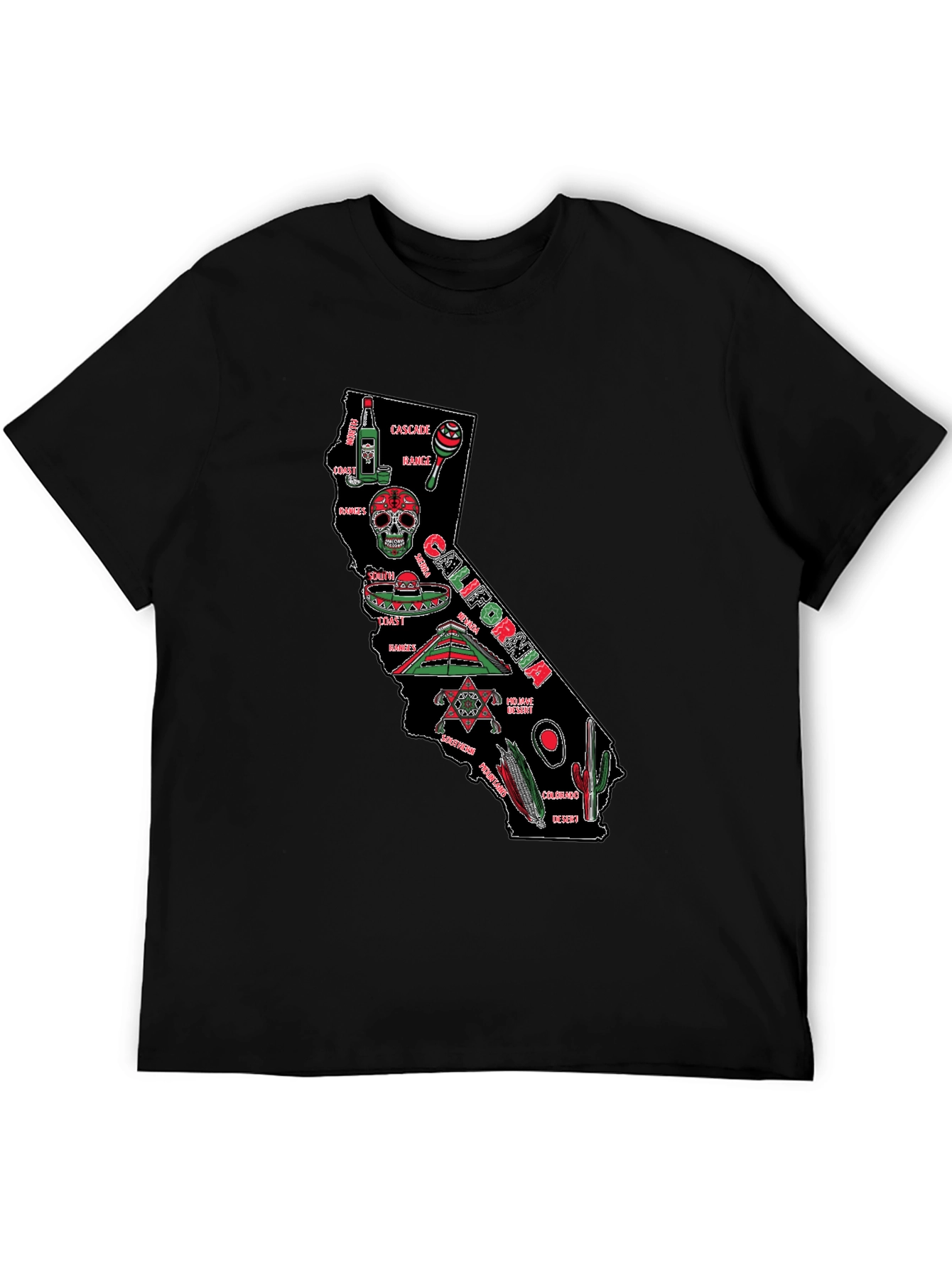 California Map T-Shirt - Black