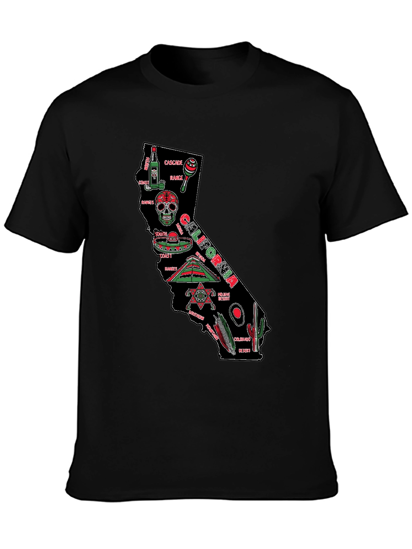 California Map T-Shirt - Black