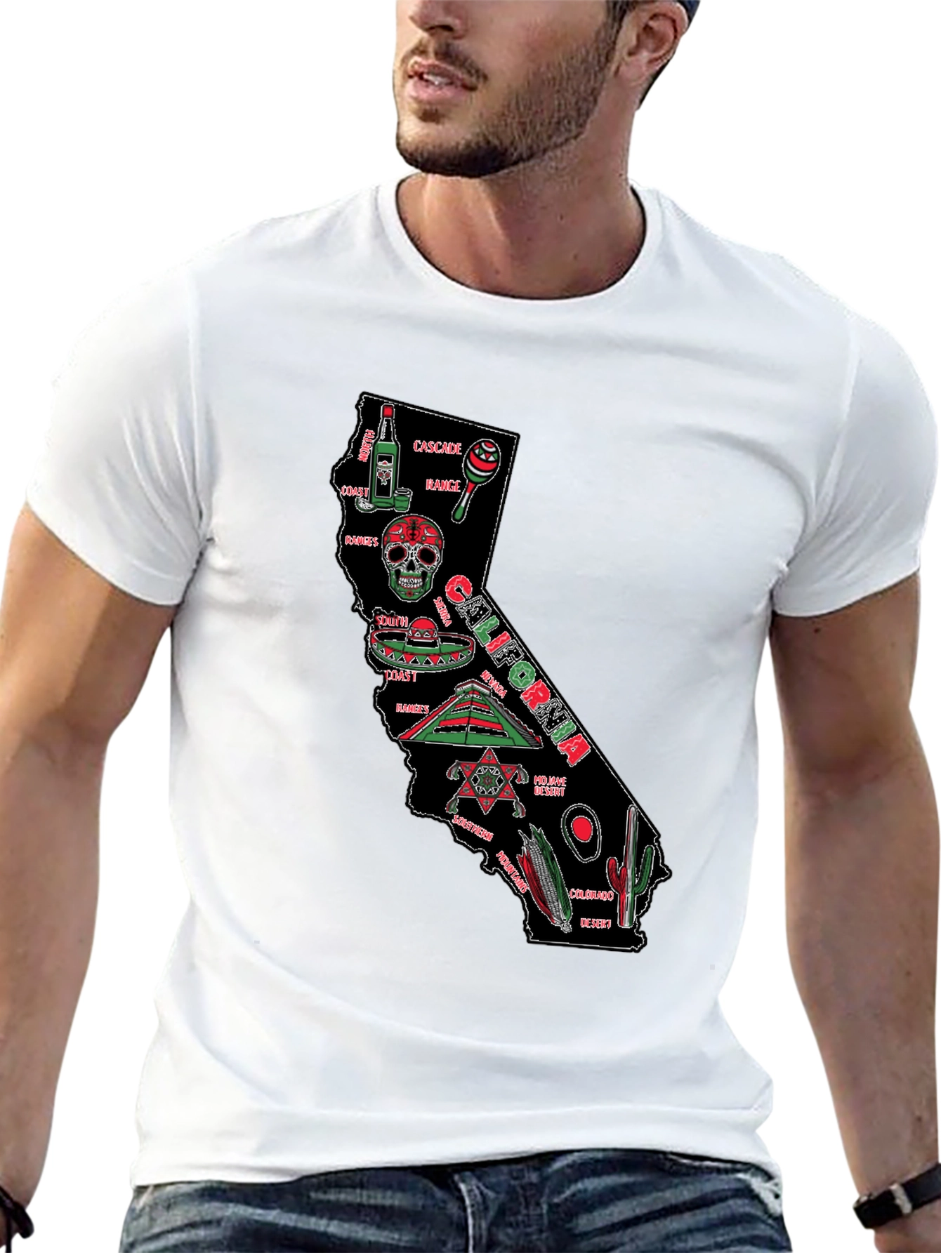 California Map T-Shirt - Black