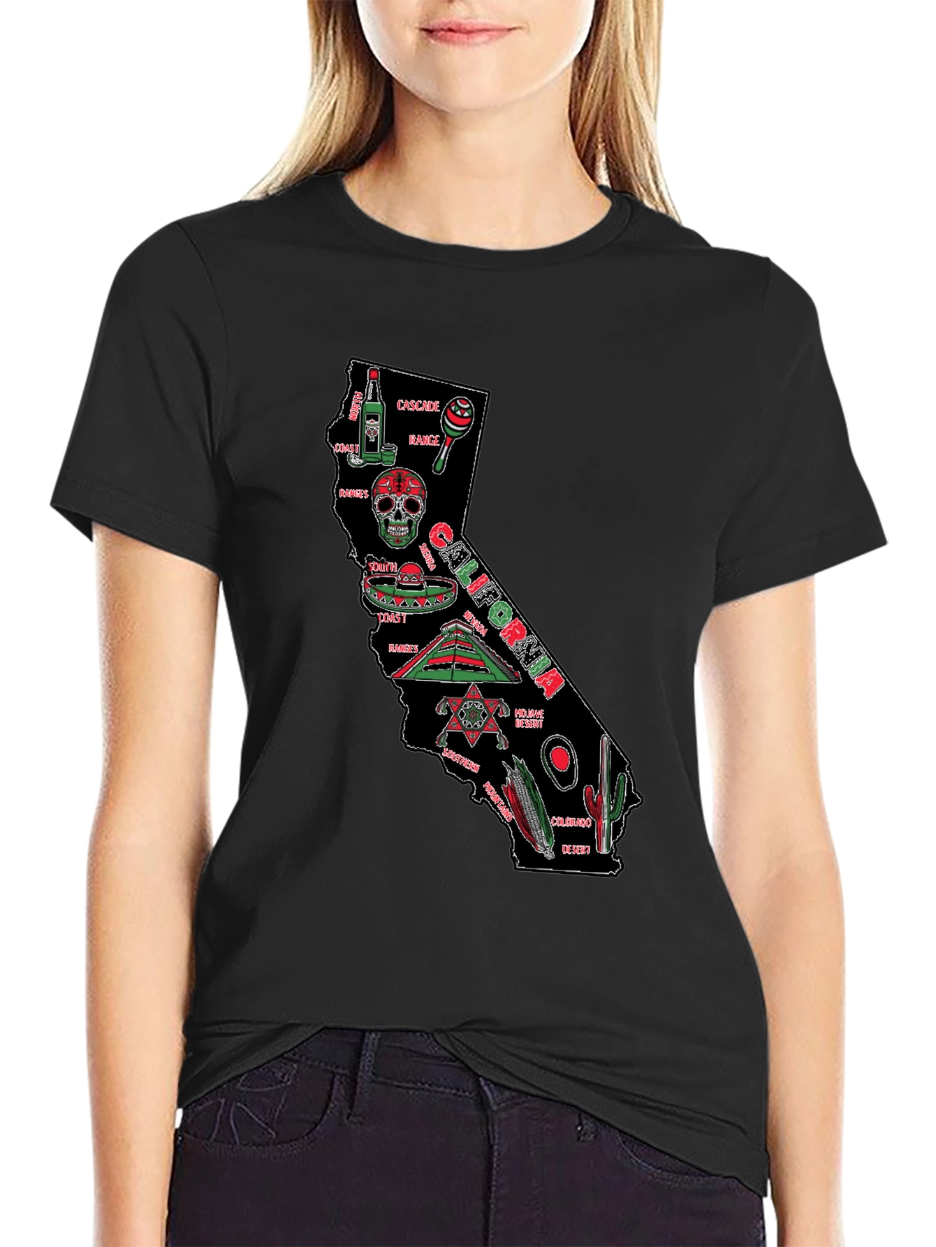 California Map T-Shirt - Black