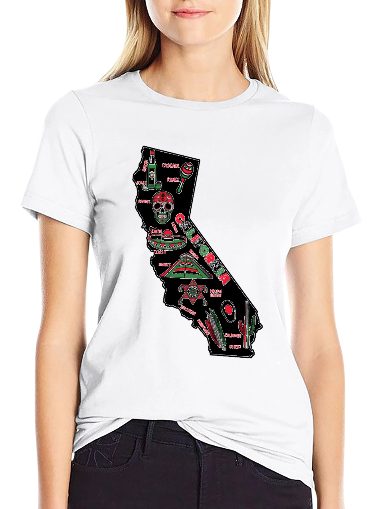 California Map T-Shirt - Black