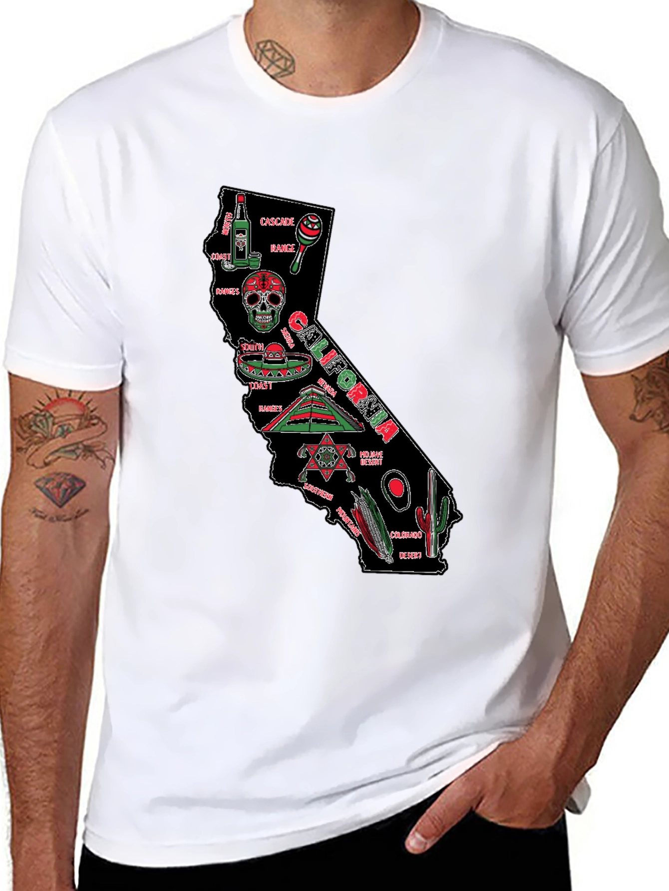 California Map T-Shirt - Black