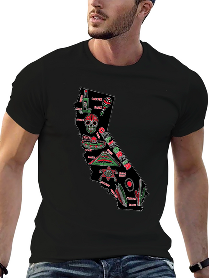 California Map T-Shirt - Black
