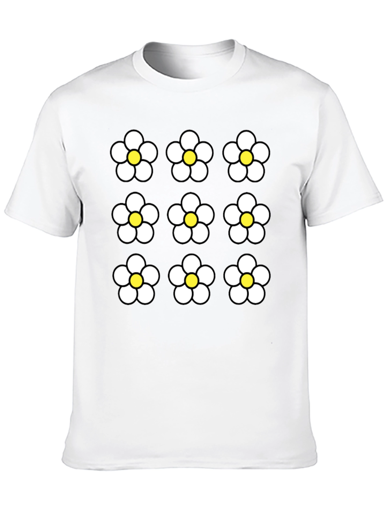 Floral Pattern Black Graphic Tee
