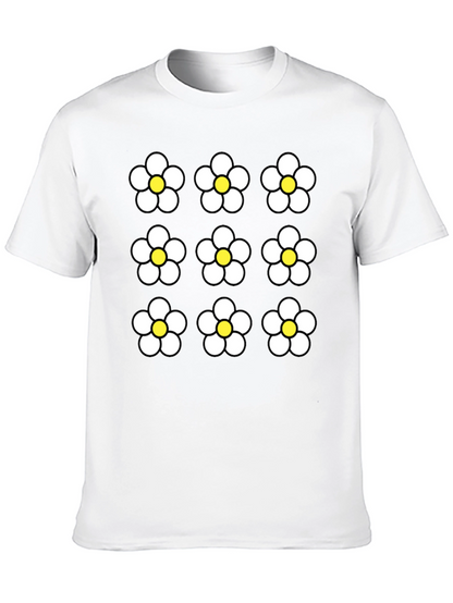 Floral Pattern Black Graphic Tee