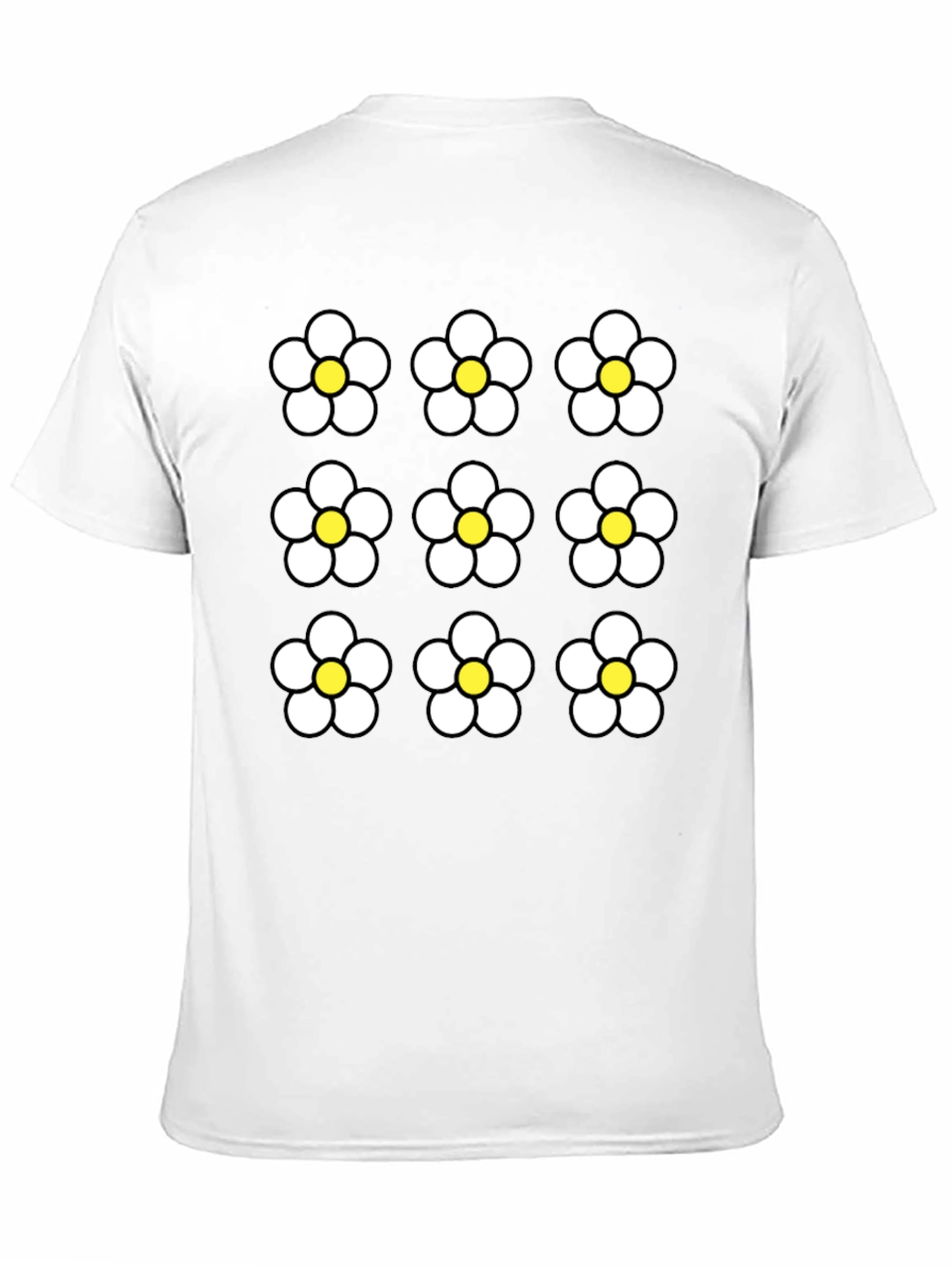 Floral Pattern Black Graphic Tee