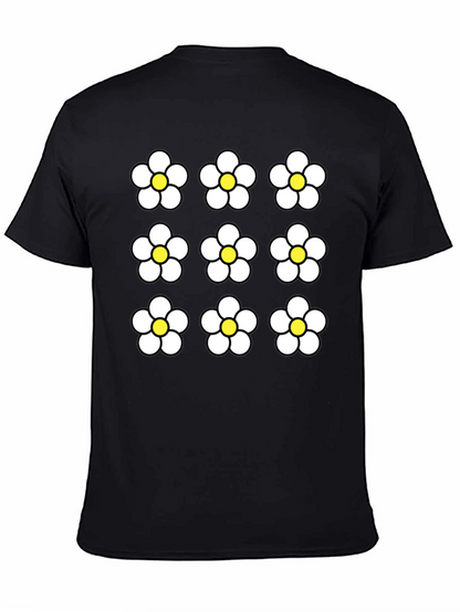Floral Pattern Black Graphic Tee