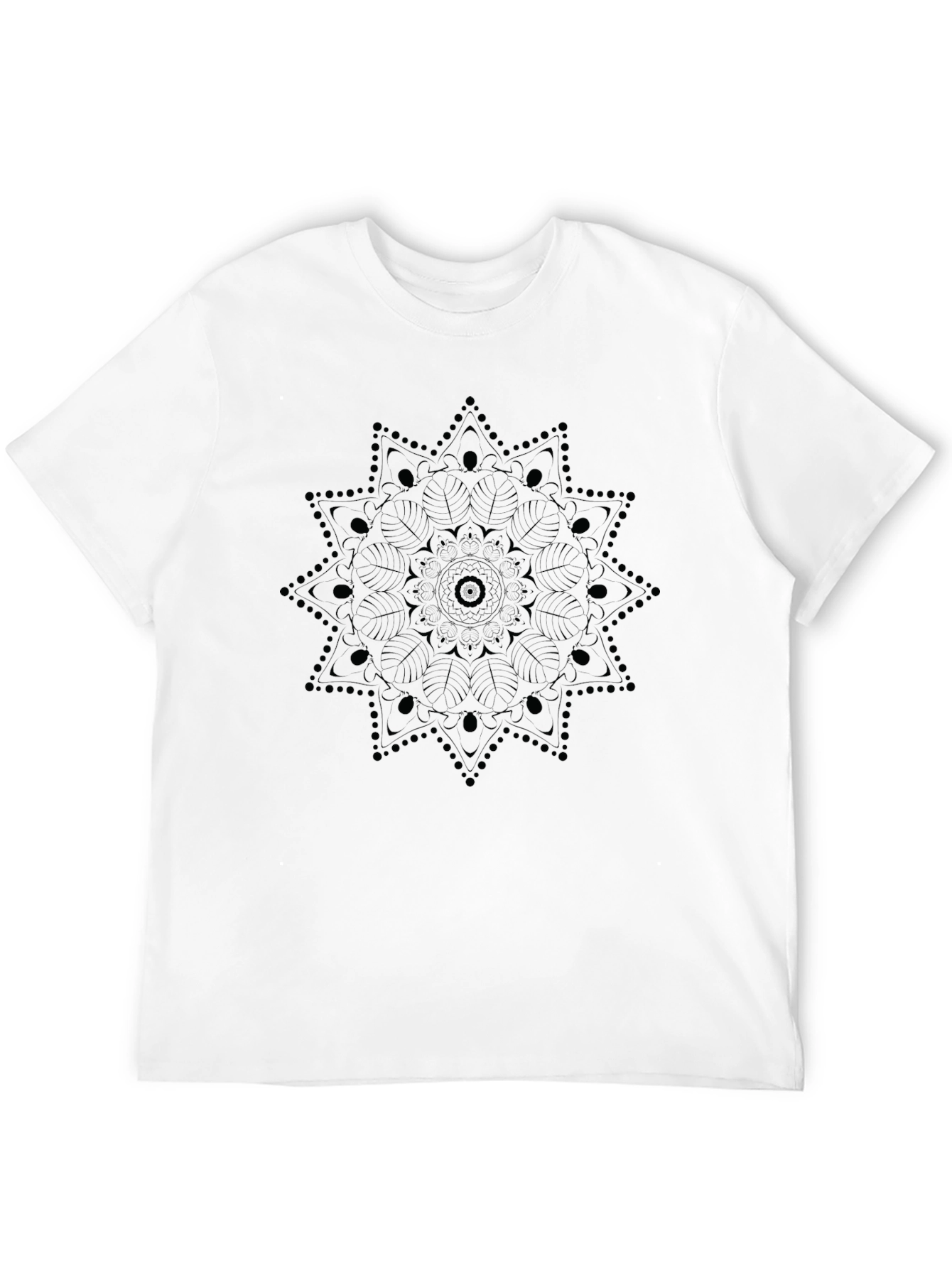 Mens Black Mandala Graphic Tee