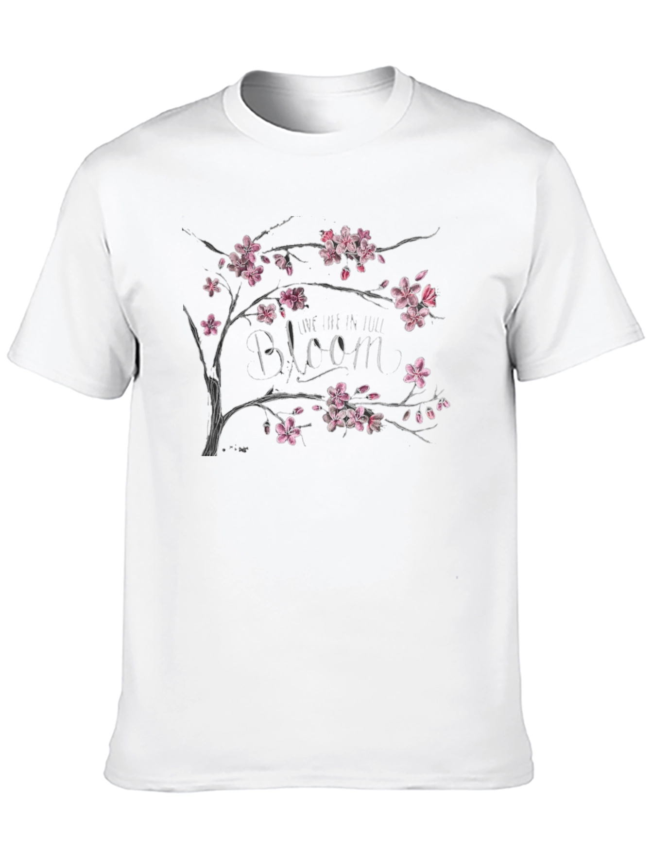 Bloom Cherry Blossom Graphic Black T-Shirt