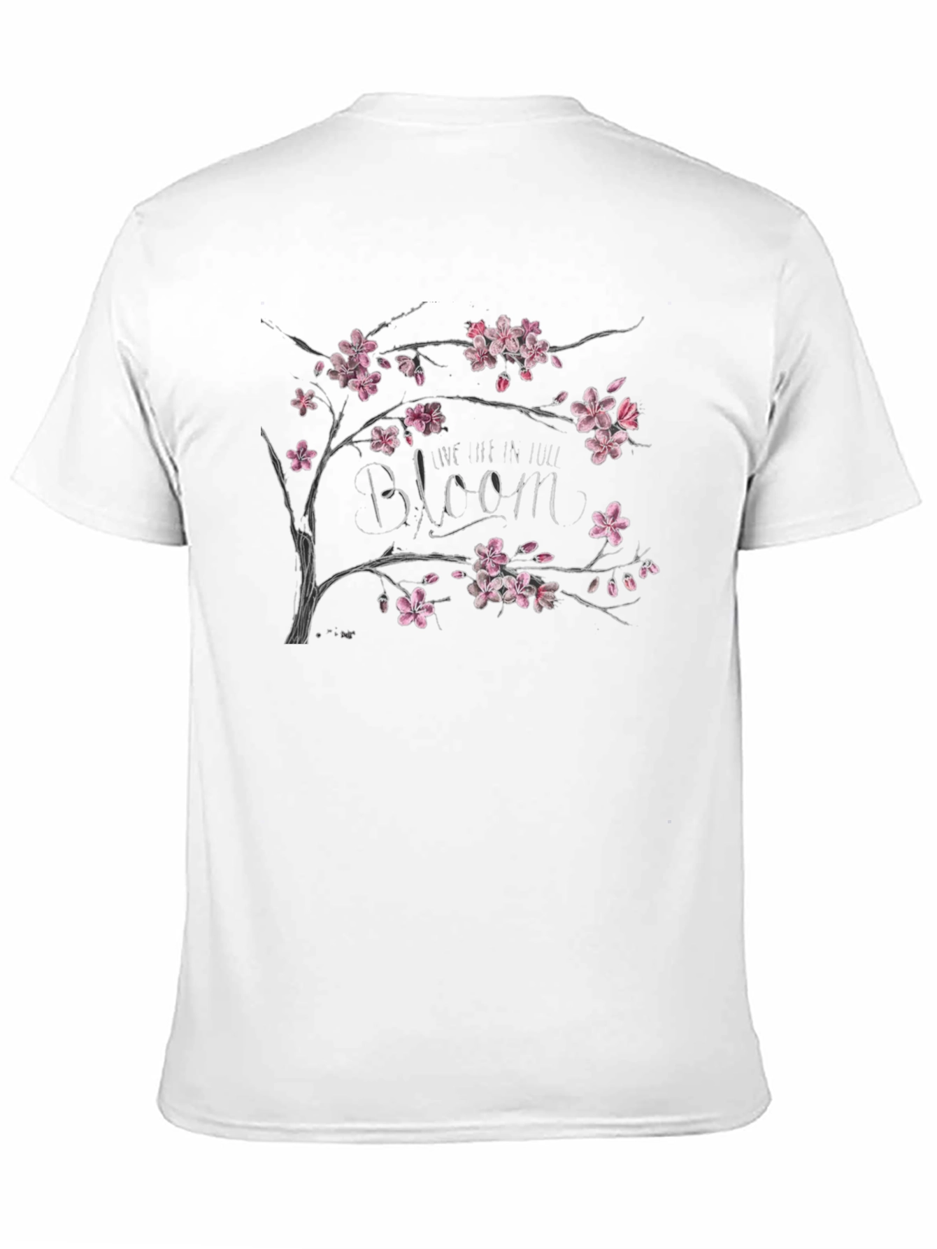 Bloom Cherry Blossom Graphic Black T-Shirt