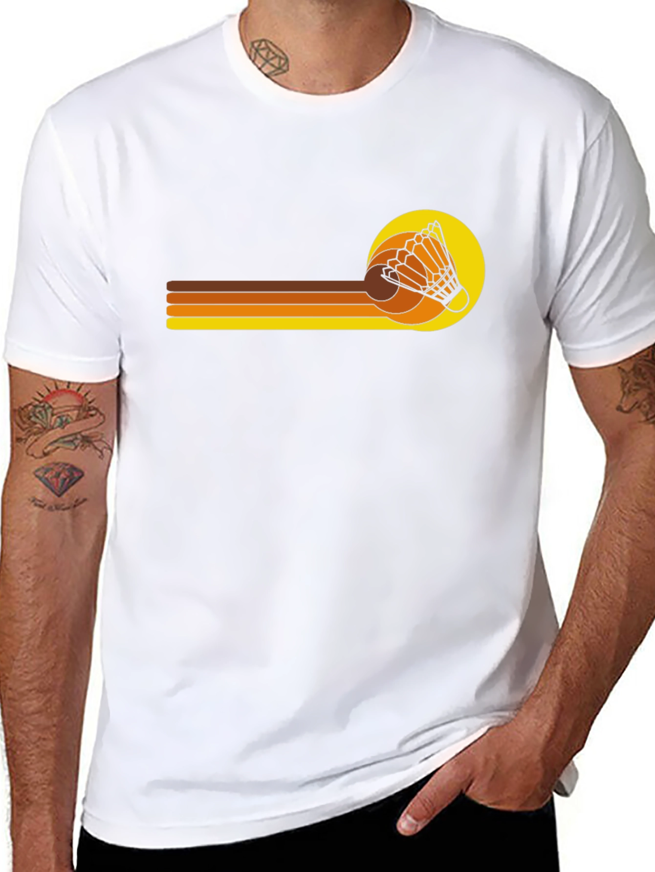 Retro Shuttlecock Graphic T-Shirt