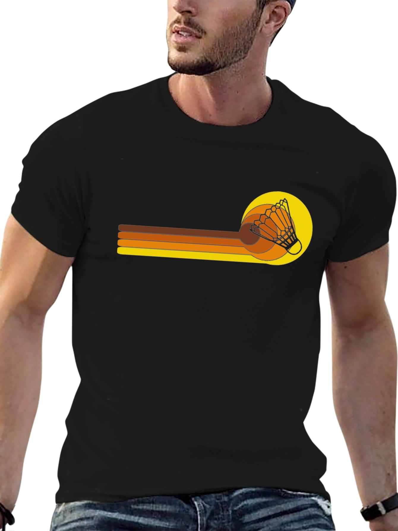 Retro Shuttlecock Graphic T-Shirt