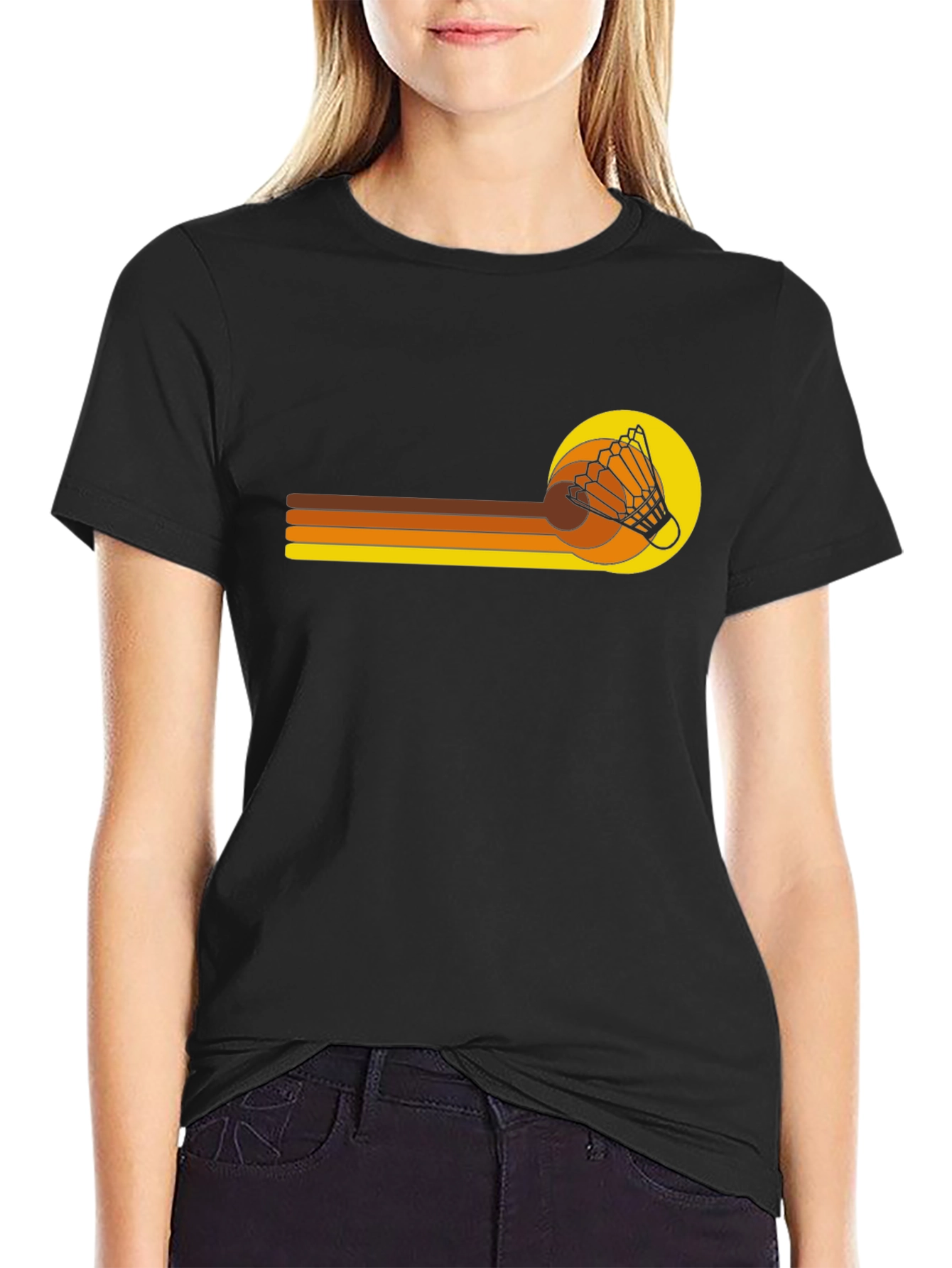 Retro Shuttlecock Graphic T-Shirt