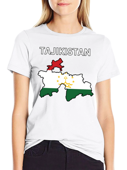 Tajikistan Flag Map T-Shirt