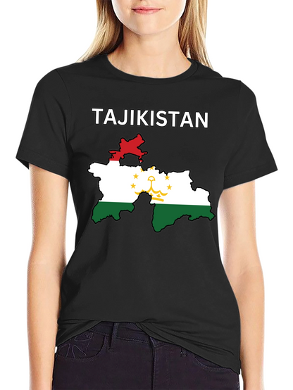 Tajikistan Flag Map T-Shirt