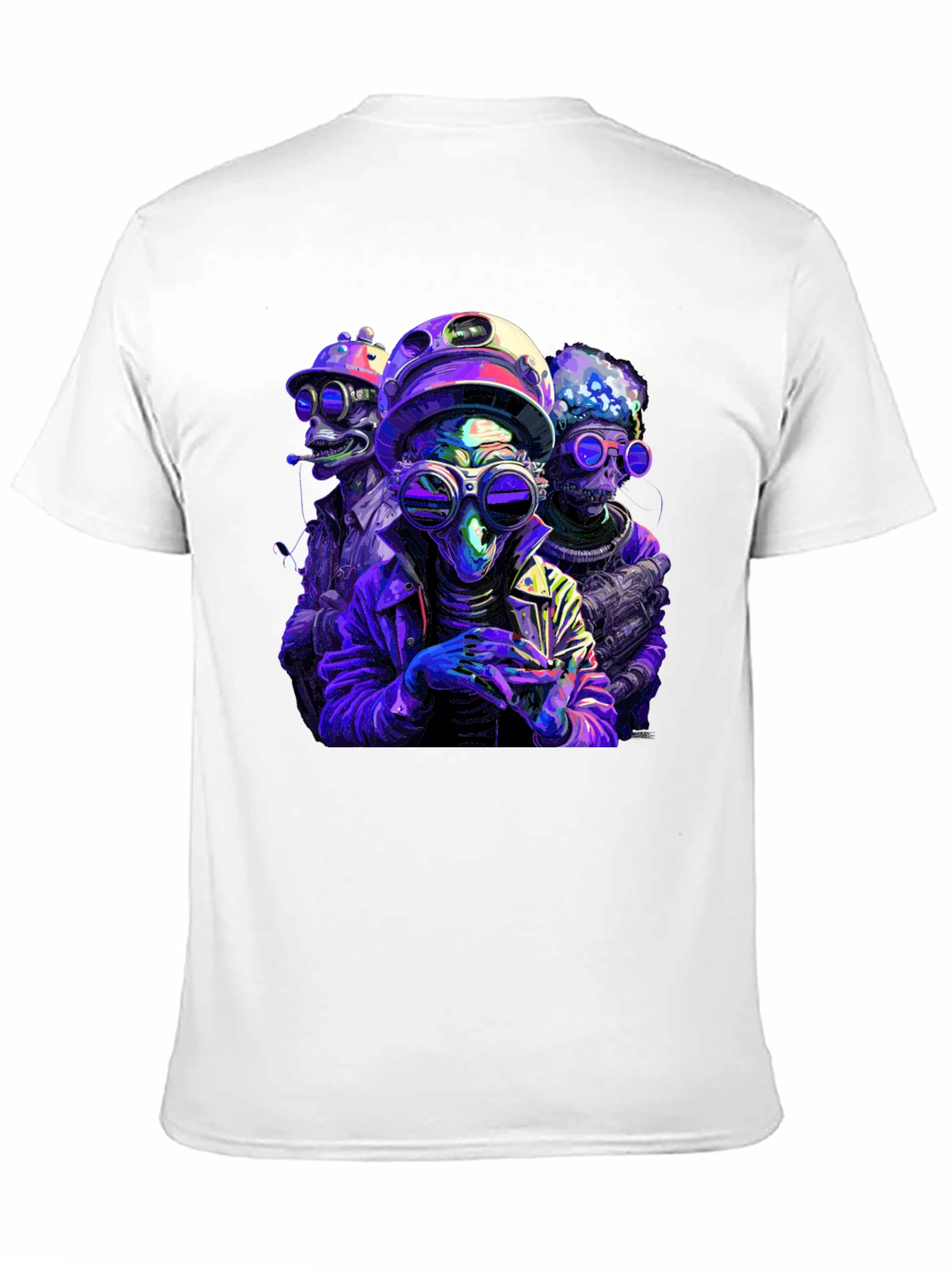 Retro Alien Crew Graphic Black T-Shirt