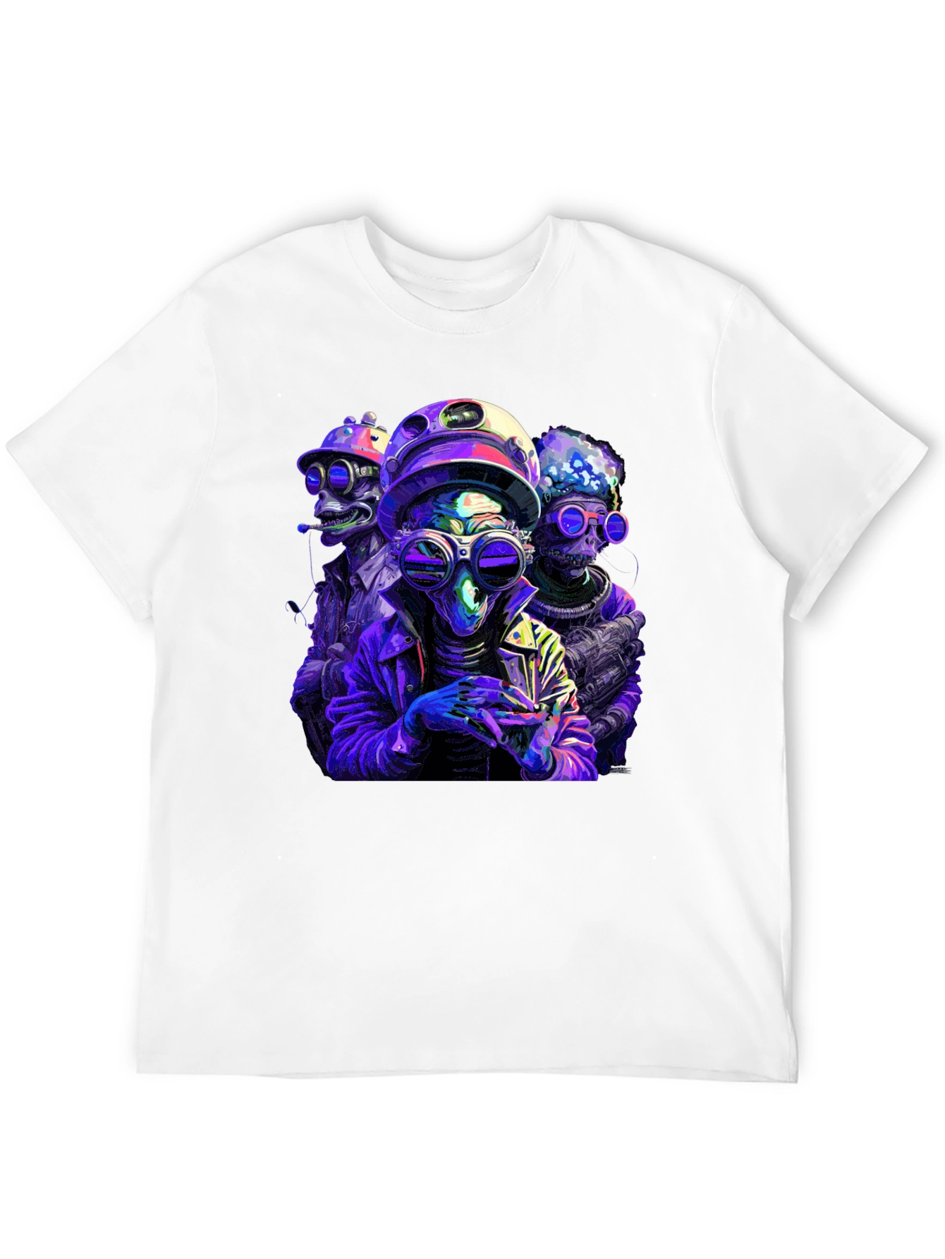 Retro Alien Crew Graphic Black T-Shirt