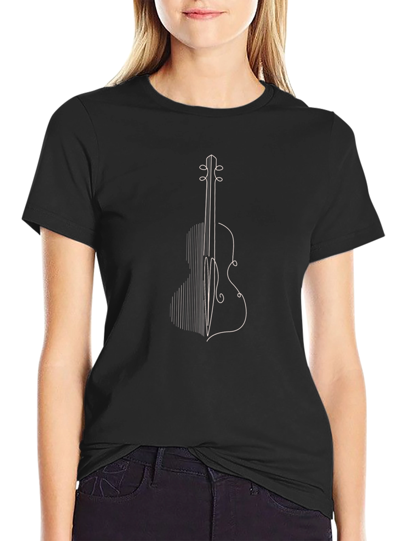 Minimalist Violin Graphic Tee