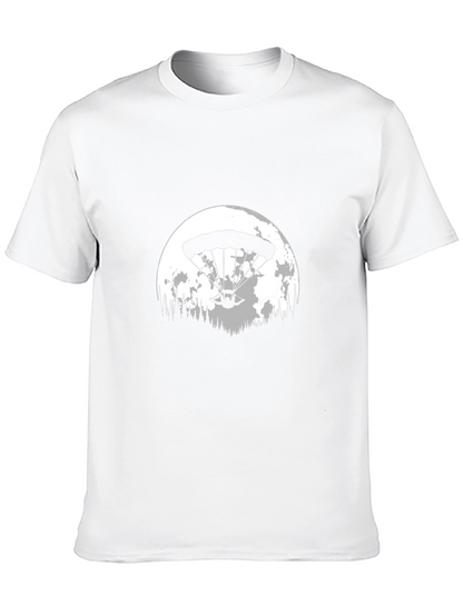 Parachute Moon Graphic Tee - Black Cotton Blend