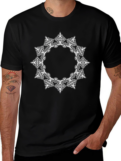 Modern Mandala Graphic Black Tee