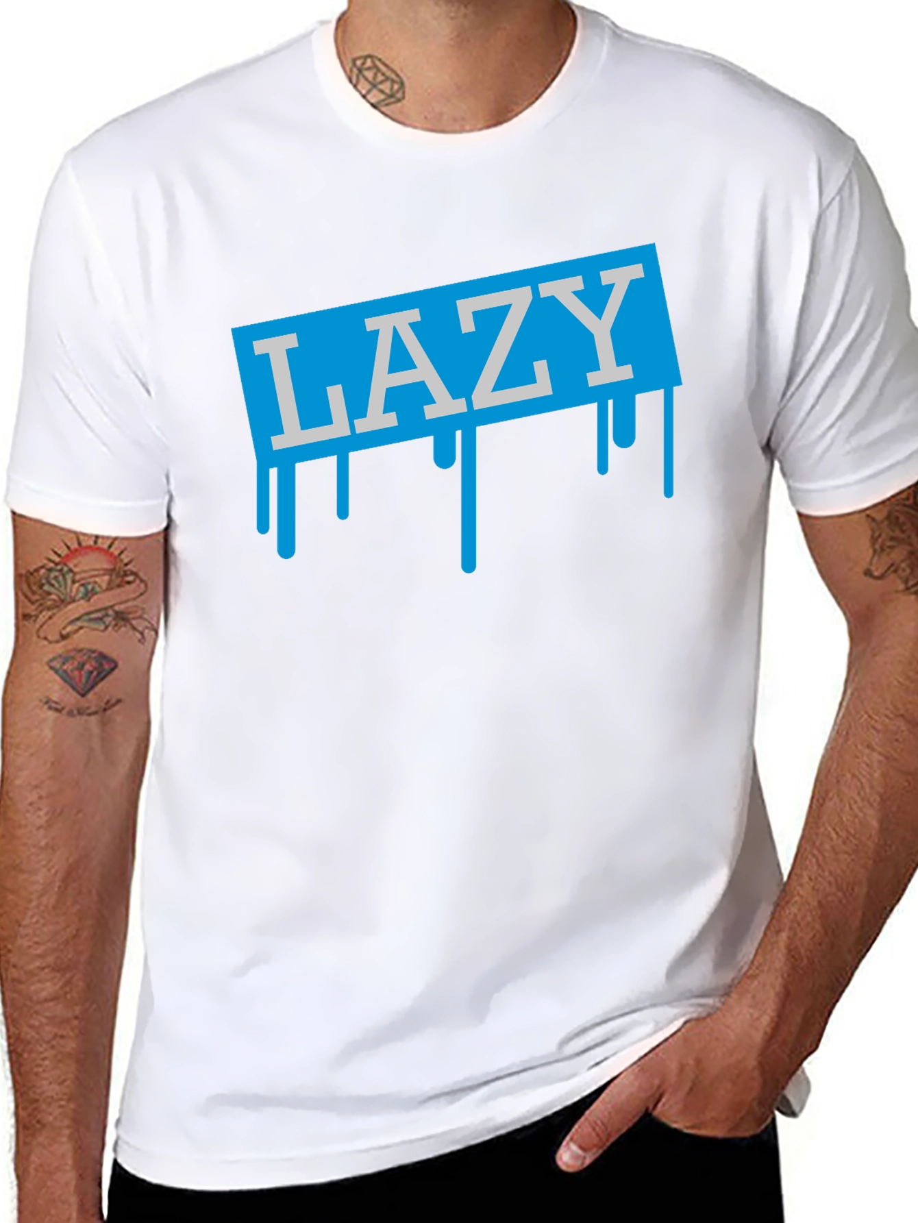 LAZY Drip Graphic T-Shirt - Mens Casual Tee